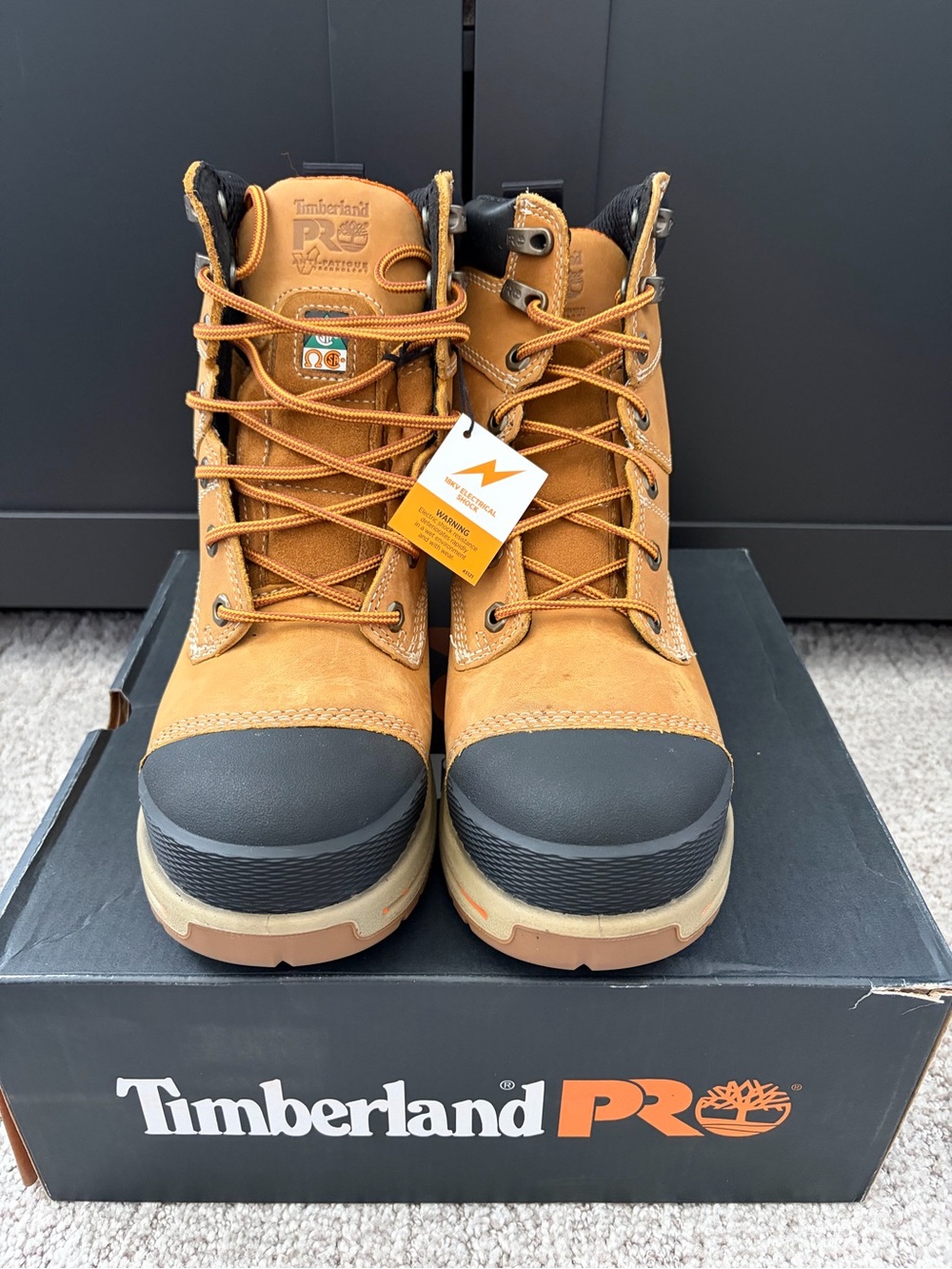 Timberland PRO Women’s Wheat/Tan Work Boots, Waterproof with Black Toecap NIB